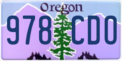 OR license plate 978CDO