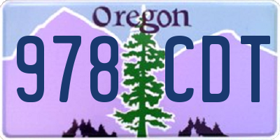 OR license plate 978CDT
