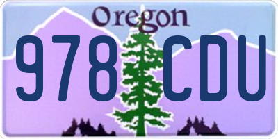 OR license plate 978CDU