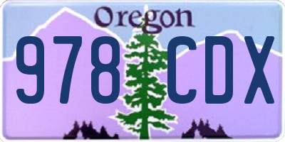 OR license plate 978CDX