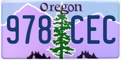 OR license plate 978CEC