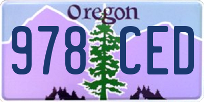 OR license plate 978CED