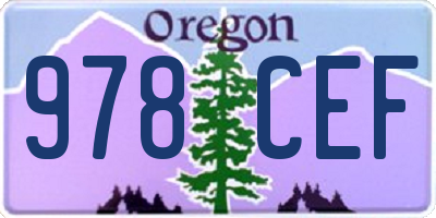 OR license plate 978CEF