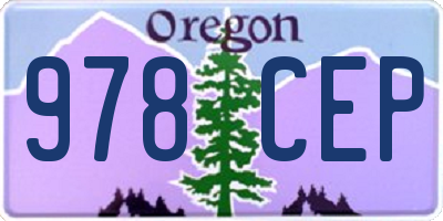OR license plate 978CEP