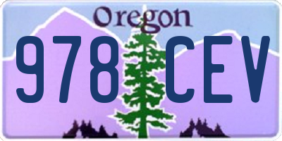 OR license plate 978CEV