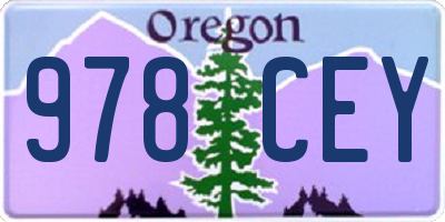 OR license plate 978CEY