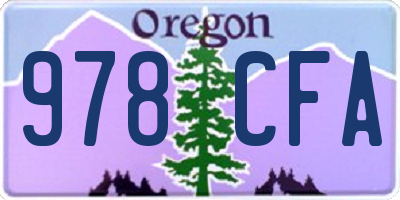 OR license plate 978CFA