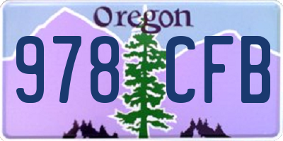 OR license plate 978CFB
