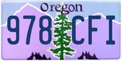 OR license plate 978CFI
