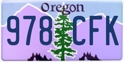 OR license plate 978CFK
