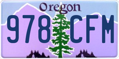 OR license plate 978CFM