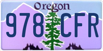 OR license plate 978CFR