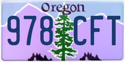 OR license plate 978CFT