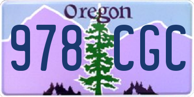 OR license plate 978CGC