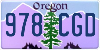 OR license plate 978CGD