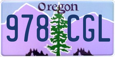 OR license plate 978CGL