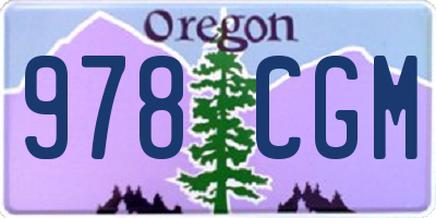 OR license plate 978CGM
