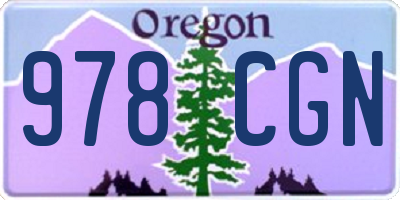 OR license plate 978CGN