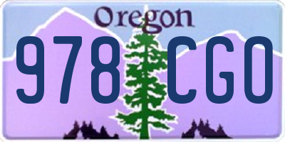 OR license plate 978CGO