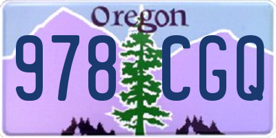 OR license plate 978CGQ
