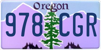 OR license plate 978CGR