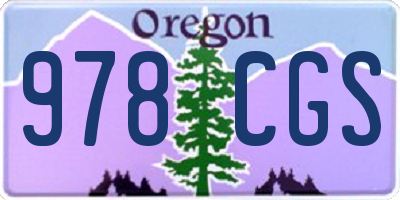 OR license plate 978CGS