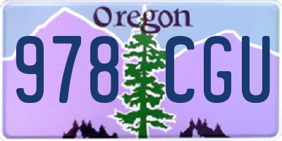 OR license plate 978CGU