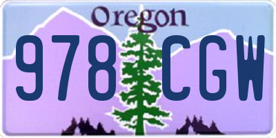 OR license plate 978CGW