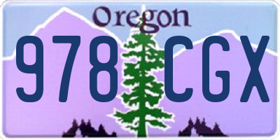 OR license plate 978CGX