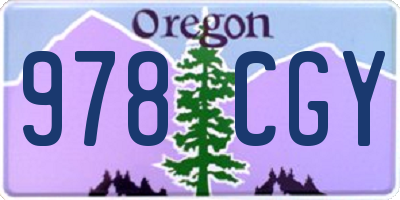 OR license plate 978CGY