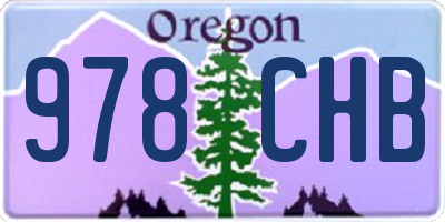 OR license plate 978CHB