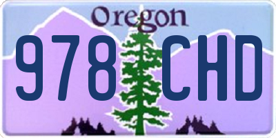 OR license plate 978CHD