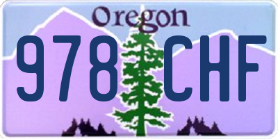 OR license plate 978CHF