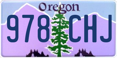 OR license plate 978CHJ