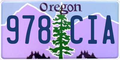 OR license plate 978CIA