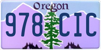 OR license plate 978CIC