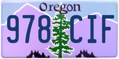 OR license plate 978CIF