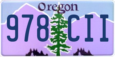 OR license plate 978CII