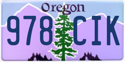 OR license plate 978CIK