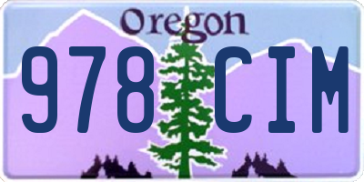 OR license plate 978CIM