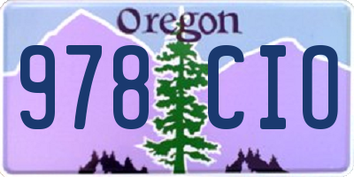 OR license plate 978CIO