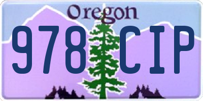 OR license plate 978CIP