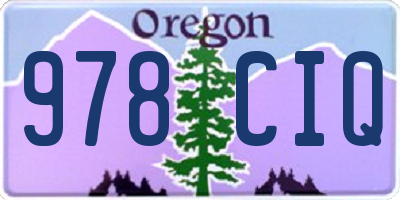 OR license plate 978CIQ