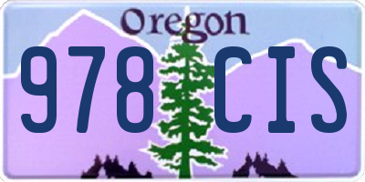 OR license plate 978CIS