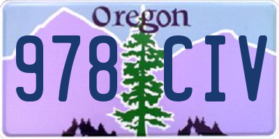 OR license plate 978CIV