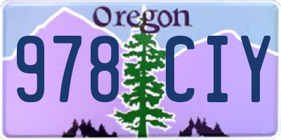 OR license plate 978CIY