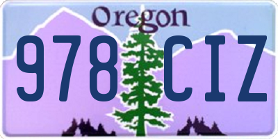 OR license plate 978CIZ