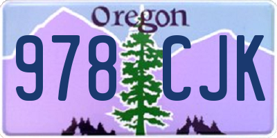 OR license plate 978CJK