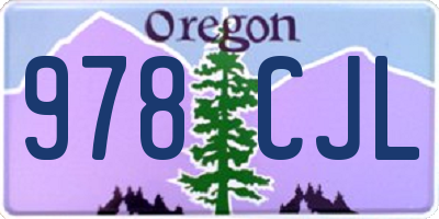 OR license plate 978CJL