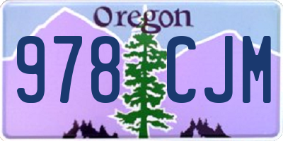 OR license plate 978CJM